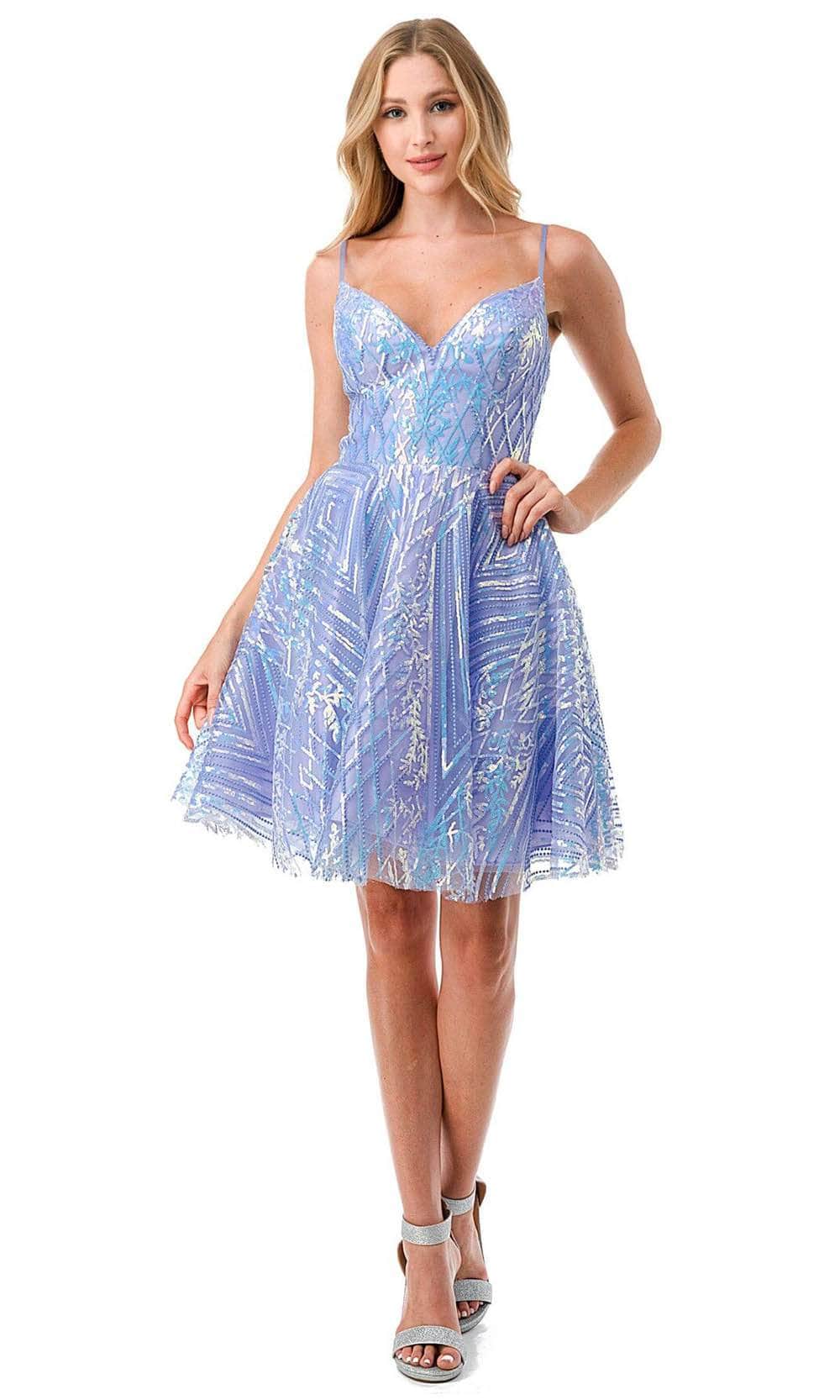 Image of Aspeed Design S2743M - Sequin Pattern Homecoming Dress