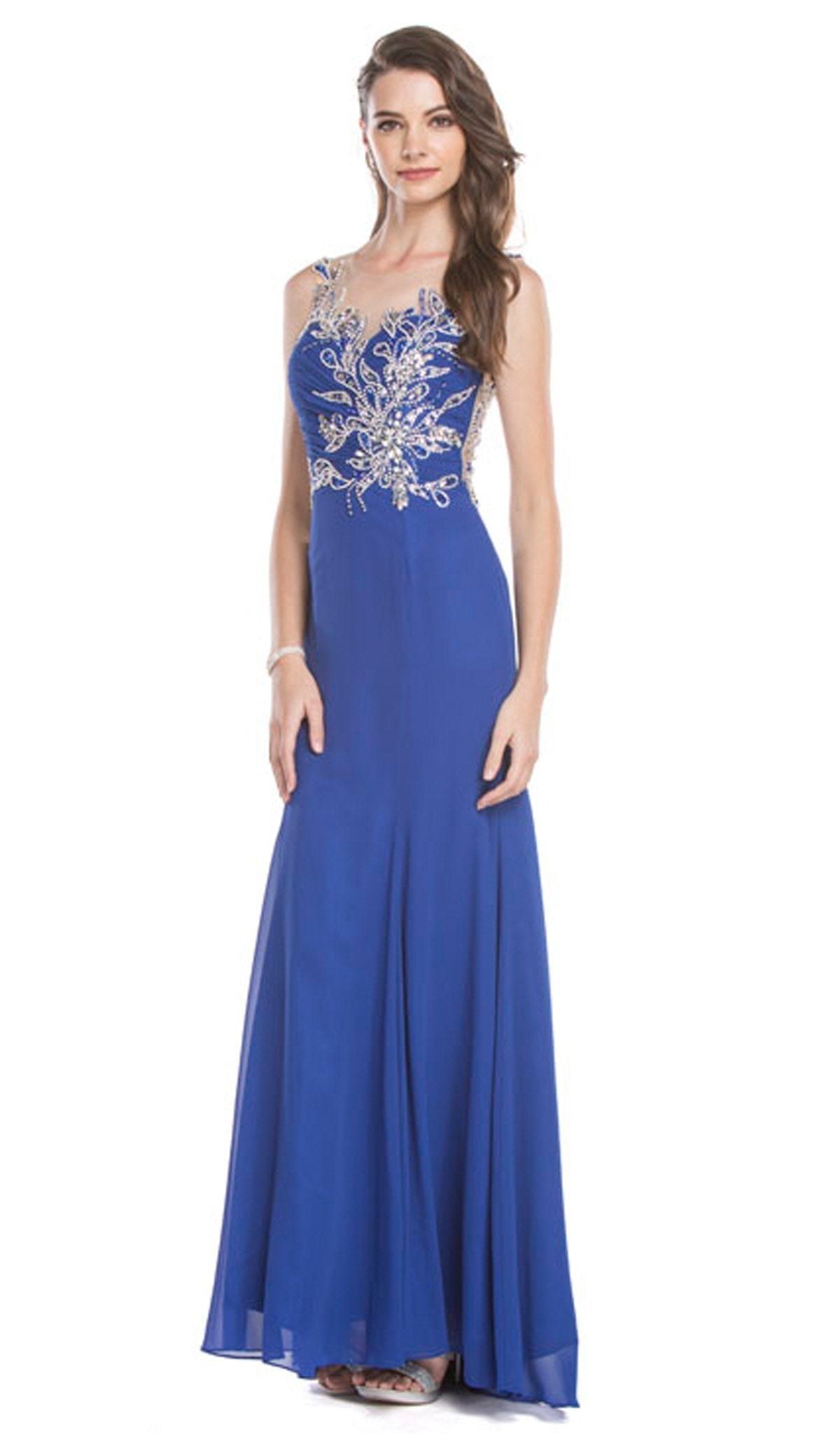 Image of Aspeed Design - Sheer Sleeveless Affordable Prom Gown