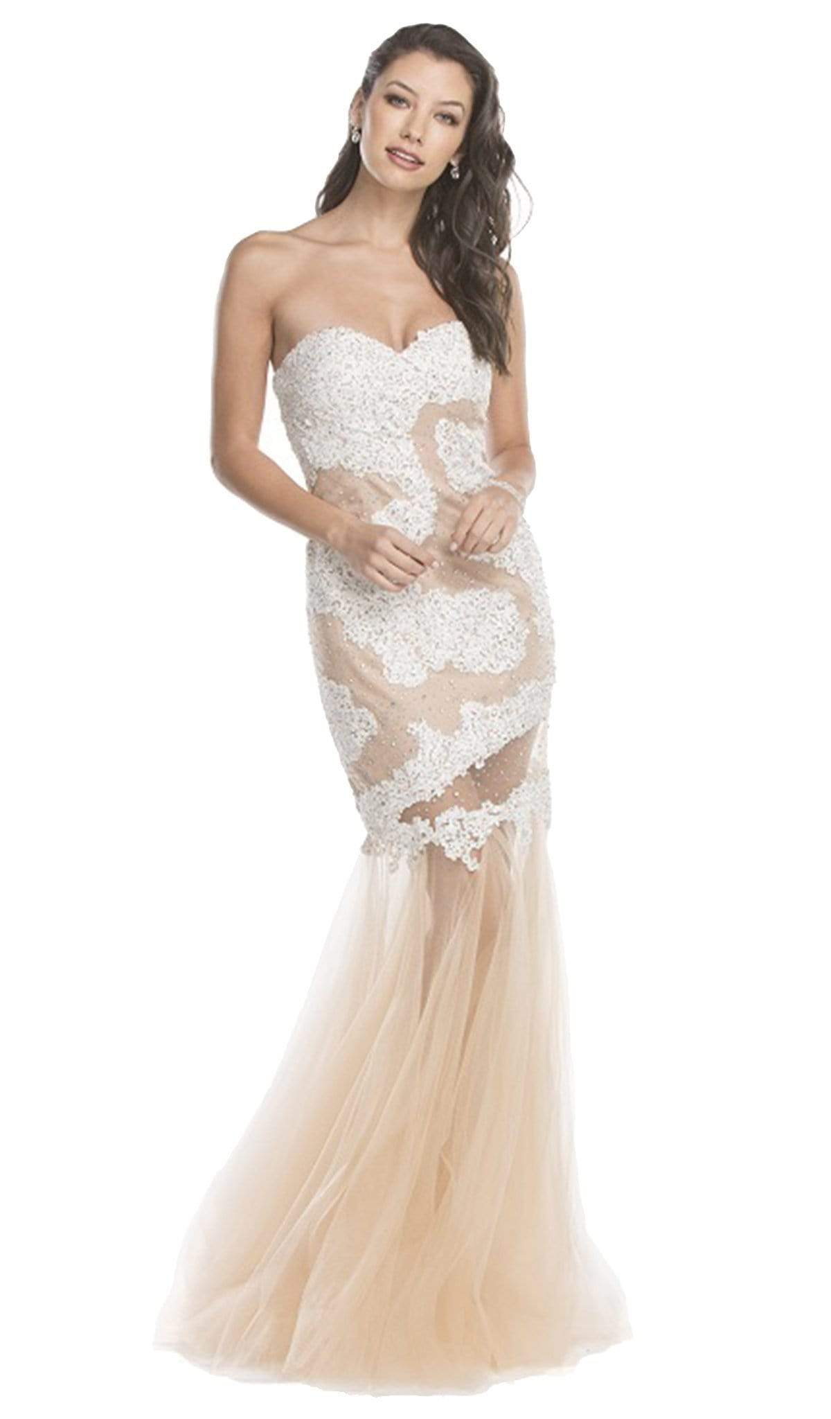 Image of Aspeed Design - Strapless Embellished Fitted Prom Dress