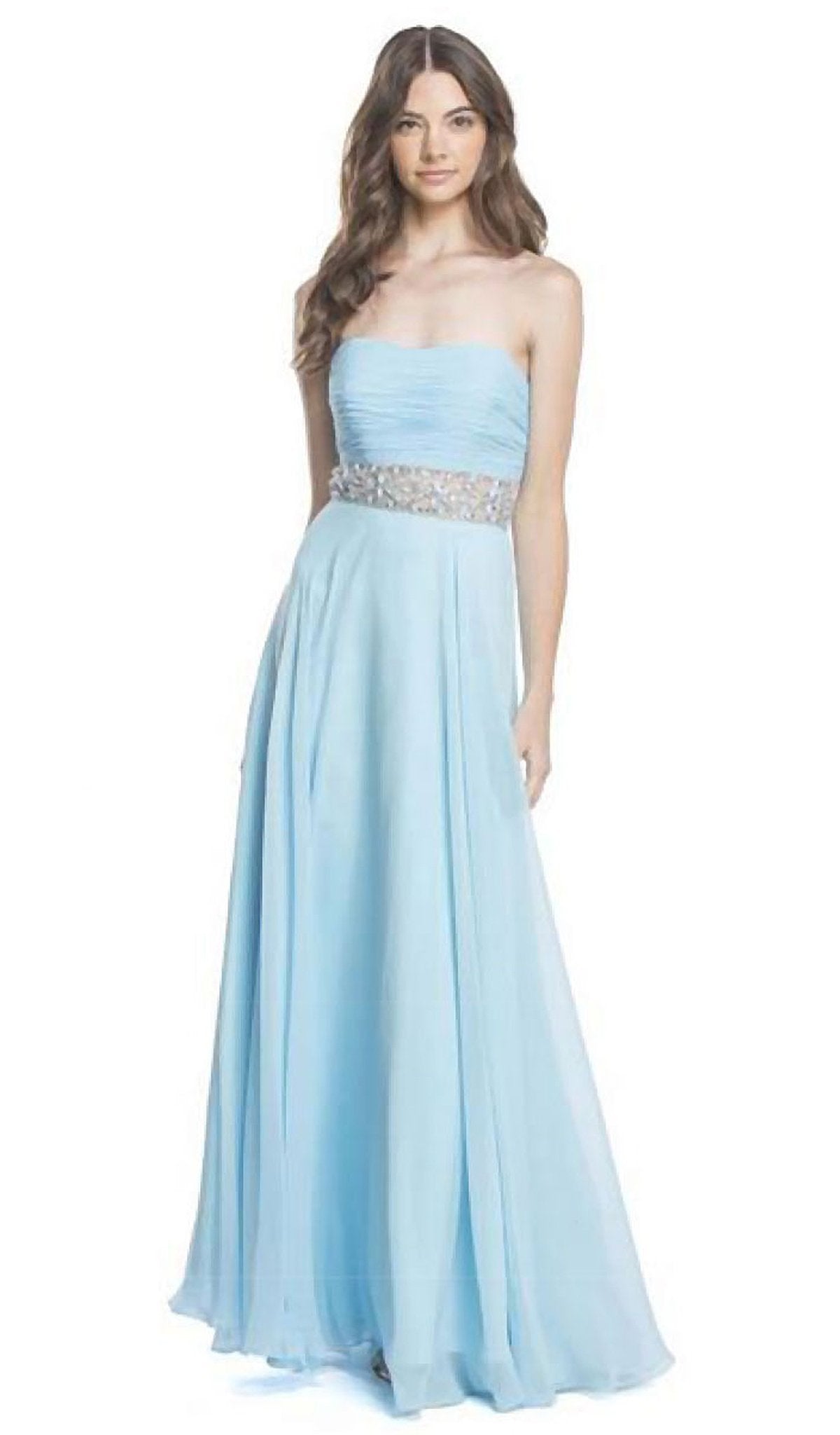 Image of Aspeed Design - Strapless Ruched Evening A-Line Dress