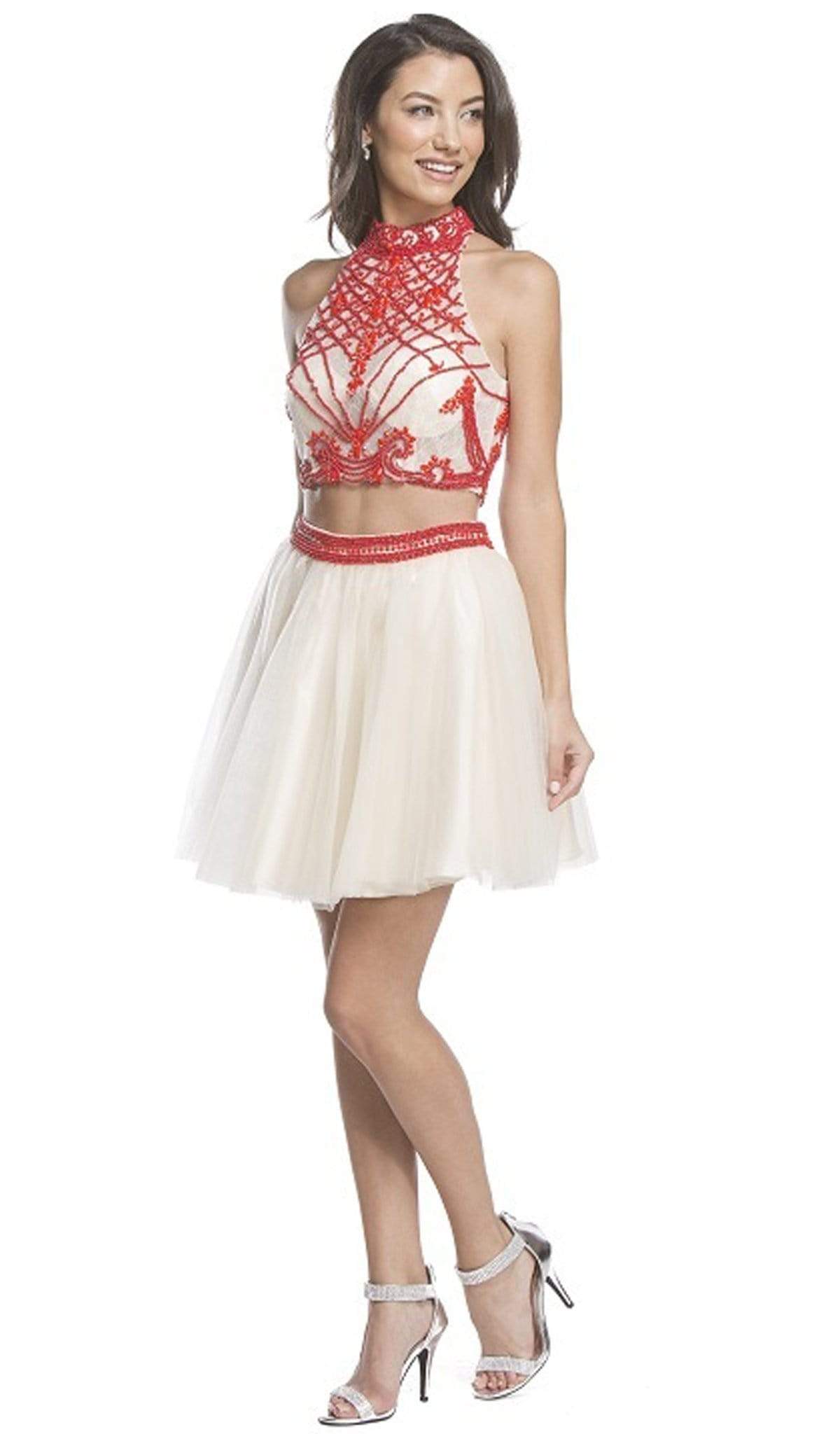 Image of Aspeed Design - Two Piece Halter Affordable Prom Dress