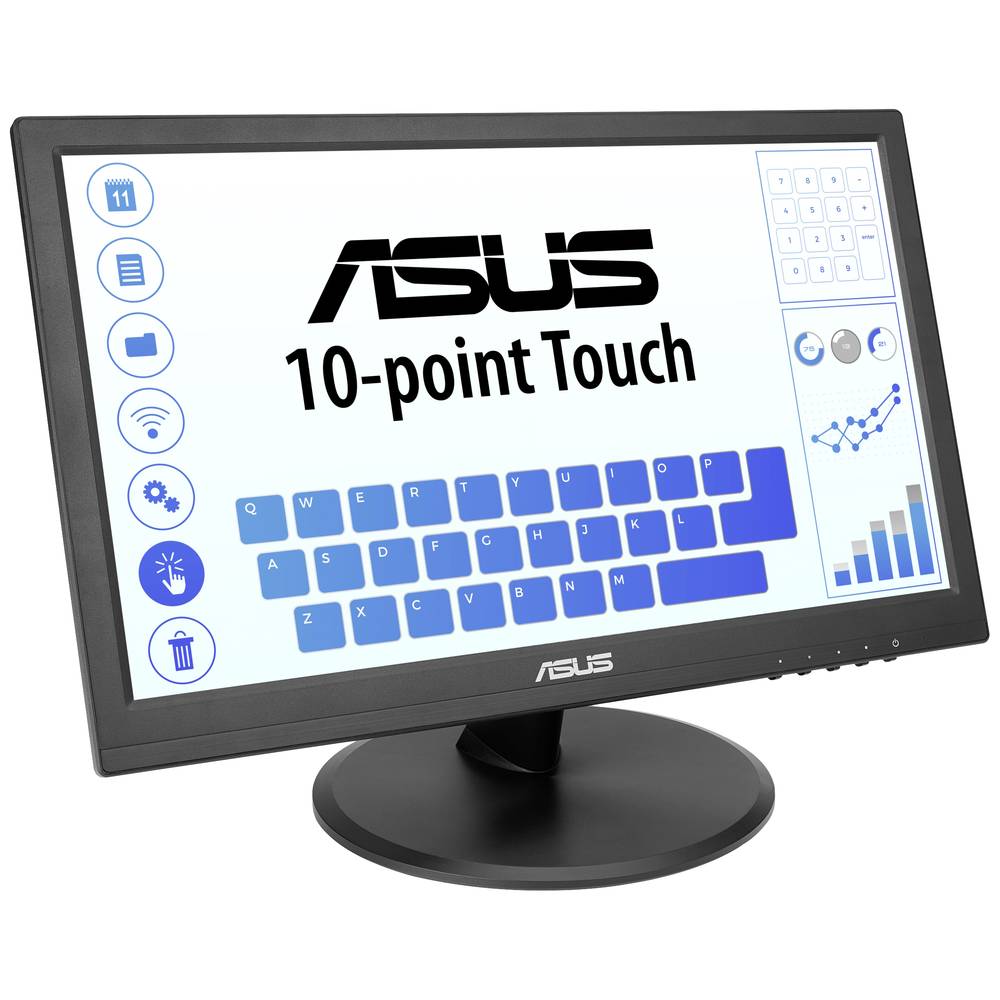 Image of Asus VT168HR Touch Touchscreen EEC: B (A - G) 396 cm (156 inch) 1388 x 768 p 16:9 5 ms HDMIâ¢ USB VGA TN LED