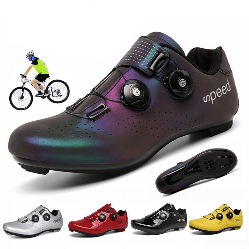 Image of Athletic Bicycle Shoes Self-locking Road Bike Shoes Breathable Soft Women Men Cycling Sneakers