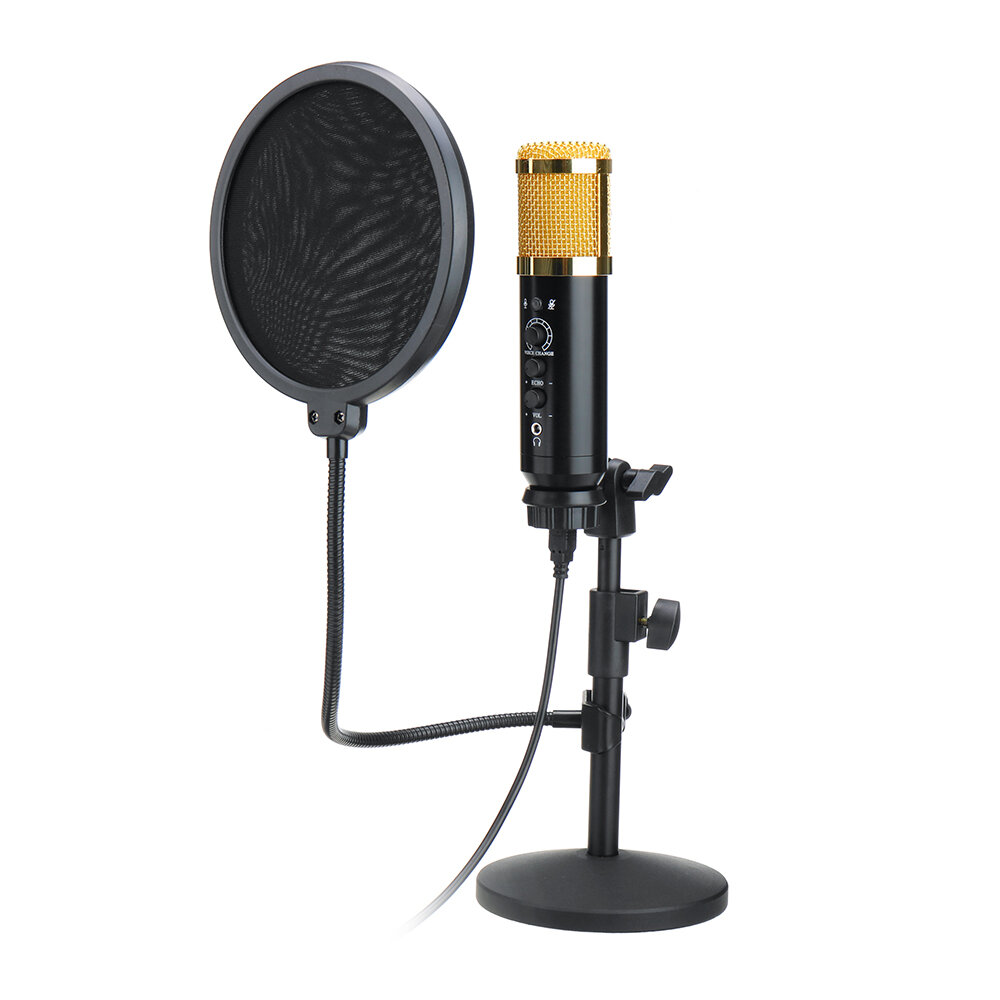 Image of Audio Dynamic USB Condenser Sound Recording Vocal Microphone Mic Kit With Stand Mount
