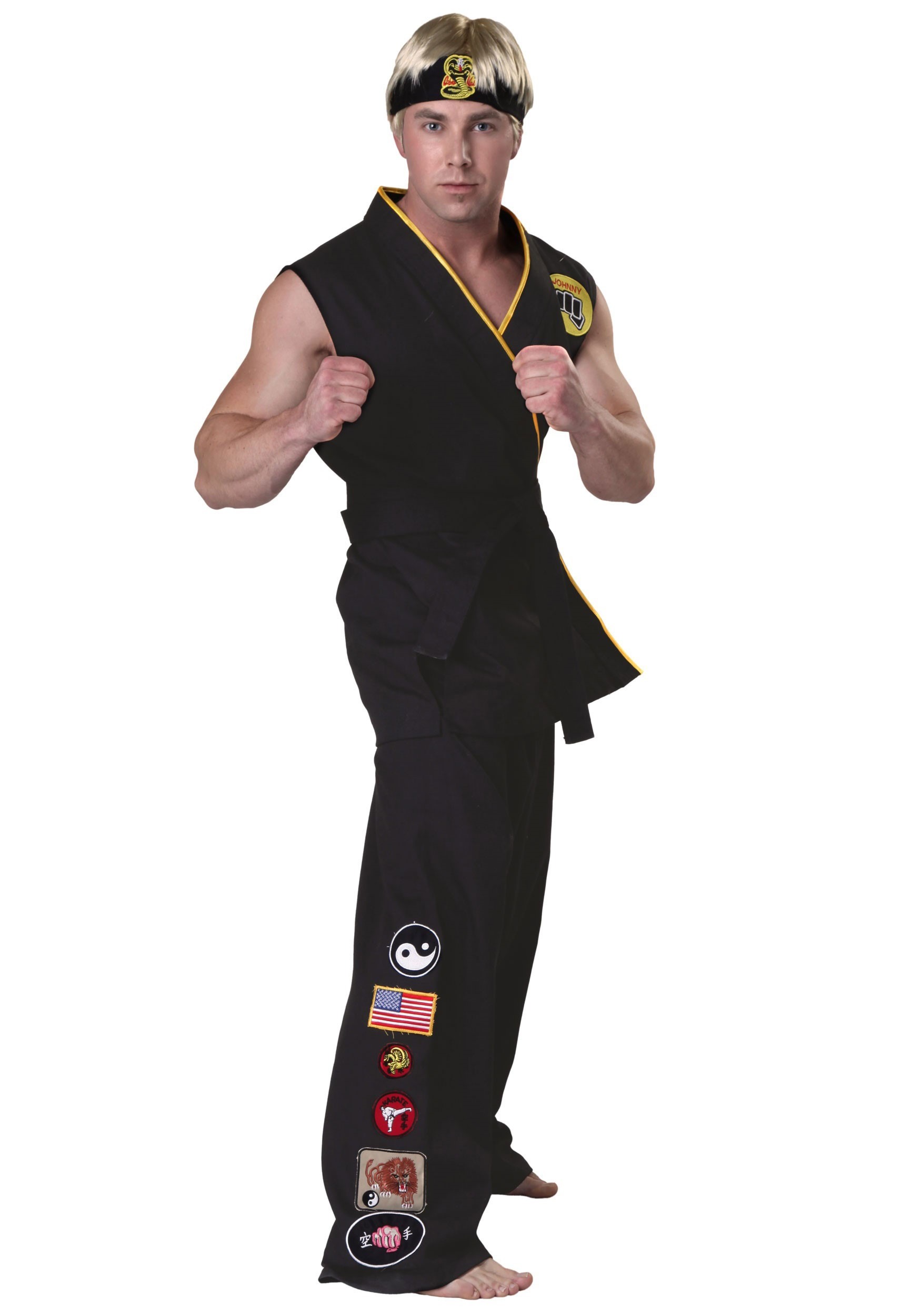Image of Authentic Men's Karate Kid Cobra Kai Costume | 80s Movie Costumes ID KAR2231AD-L
