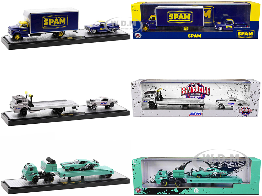 Image of Auto Haulers Set of 3 Trucks Release 55 Limited Edition to 8400 pieces Worldwide 1/64 Diecast Model Cars by M2 Machines