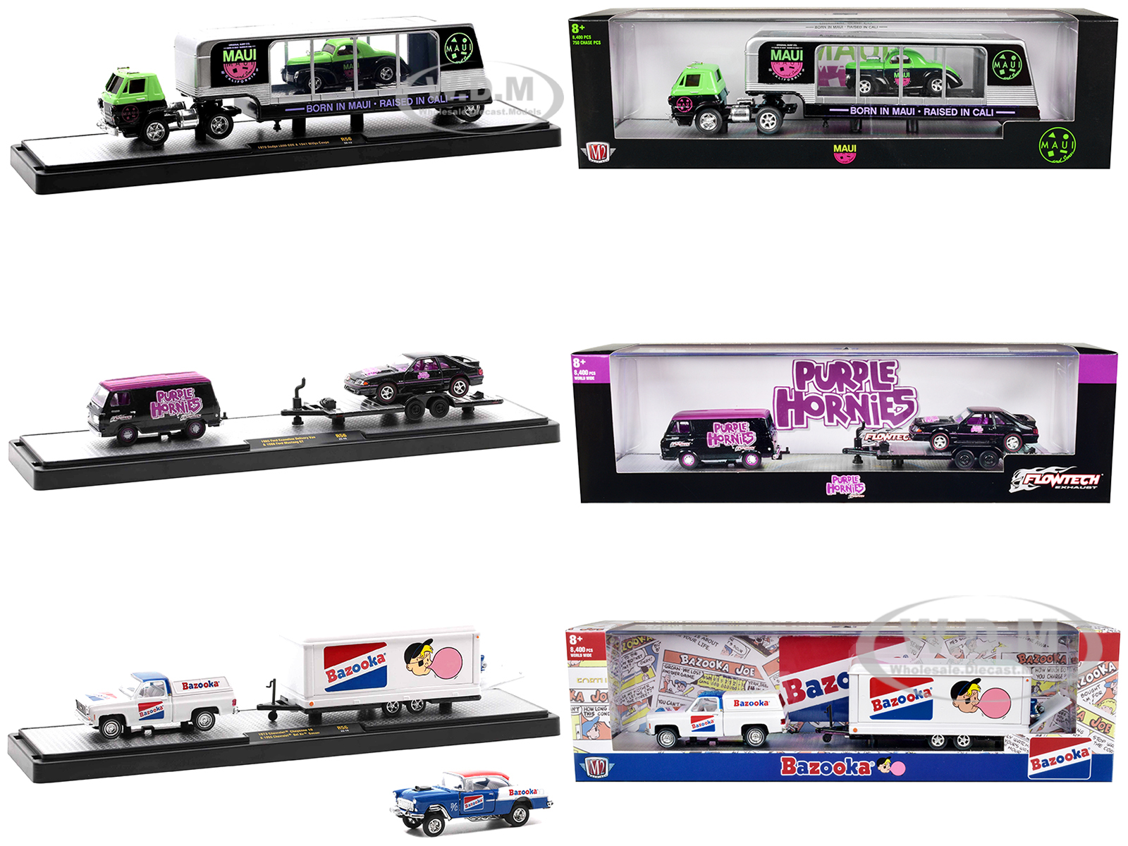 Image of Auto Haulers Set of 3 Trucks Release 56 Limited Edition to 8400 pieces Worldwide 1/64 Diecast Model Cars by M2 Machines