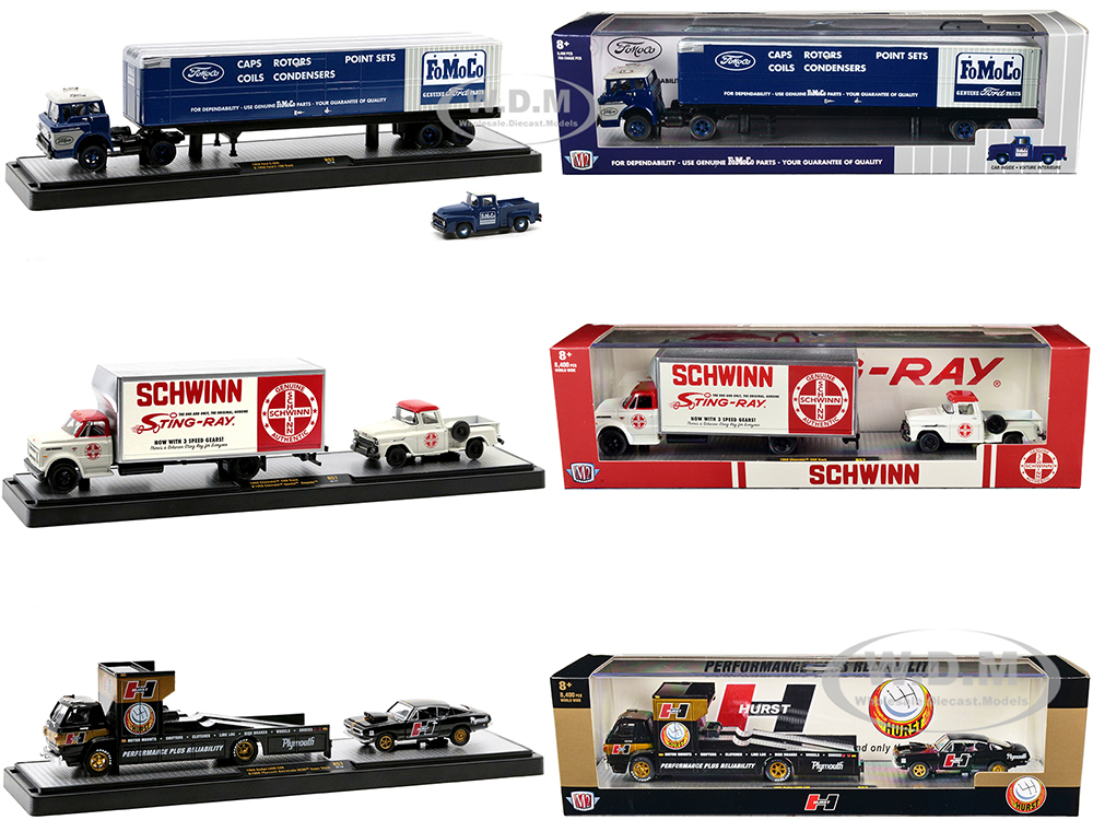 Image of Auto Haulers Set of 3 Trucks Release 57 Limited Edition to 8400 pieces Worldwide 1/64 Diecast Models by M2 Machines