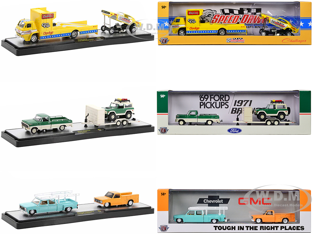 Image of Auto Haulers Set of 3 Trucks Release 72 Limited Edition to 9000 pieces Worldwide 1/64 Diecast Models by M2 Machines