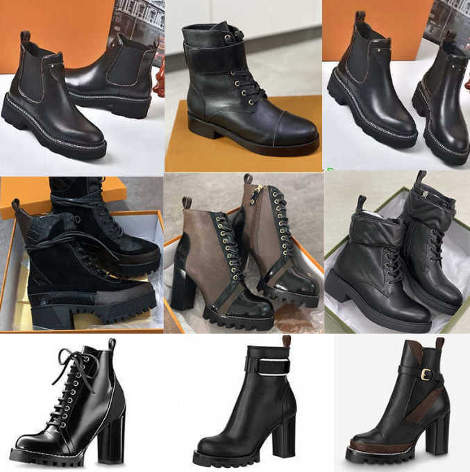 Image of Autumn Winter Coarse Heel Designer Women Shoes Martin Desert Boots High Heels Ankle Boots Vintage Print Jacquard Textile Classic Platform An
