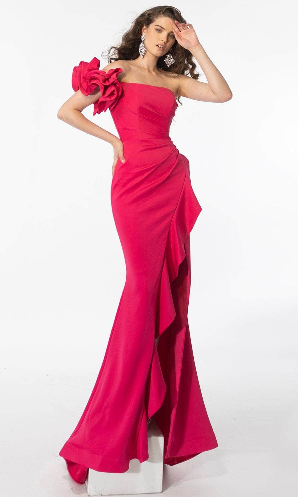 Image of Ava Presley 39265 - Ruffle Sleeve Mermaid Prom Dress