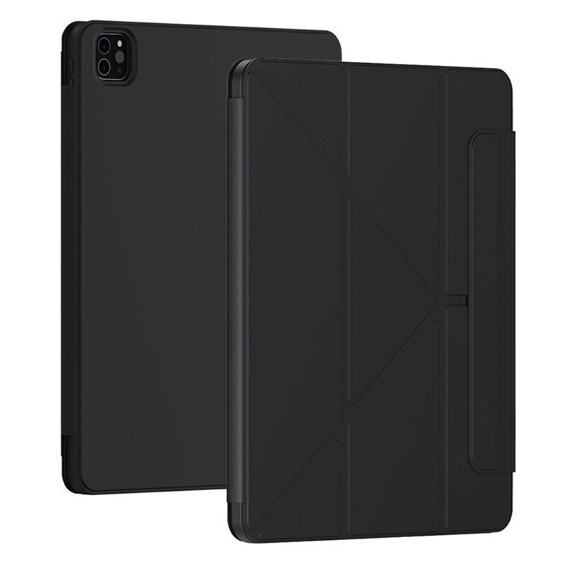 Image of BASEUS Safattach Y-Type Magnetic Stand Case for iPad Pro 11-inch 2018/2020/2021 Tri-Fold Tablet Cover PU Leather Protect