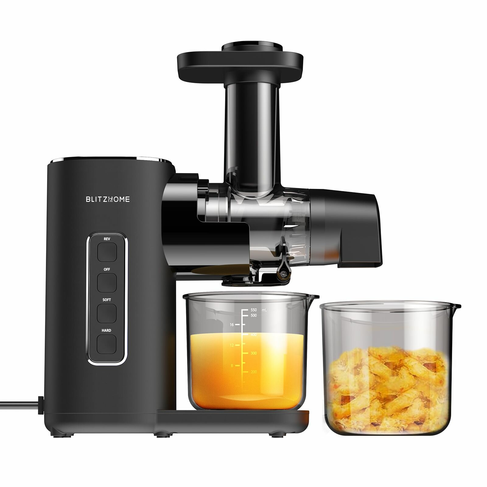 Image of BLITZHOME BH-JC01 Cold Press Juicer Machines 2-Speed Modes Slow Masticating Juicer for Vegetable and Fruit with Quiet Mo