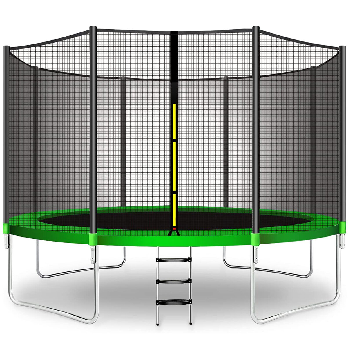 Image of BOMINFIT 10/12FT Jump Recreational Trampolines with Enclosure Net for 3-4 Kids Adults Indoor Outdoor Max 330lbs