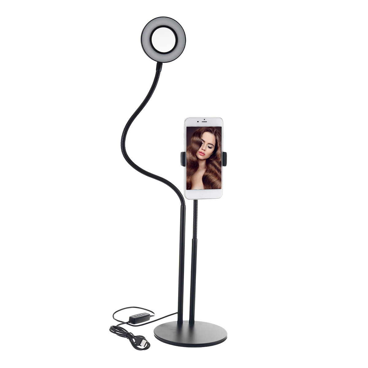 Image of BX-02 Universal Selfie Ring Light Flexible Desk Lamp LED Fill Beauty Light 11 Brightness 3 Color Dimmable for Live Strea