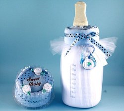 Image of Baby Boy Food for Thought Milk & Cake Gift Set