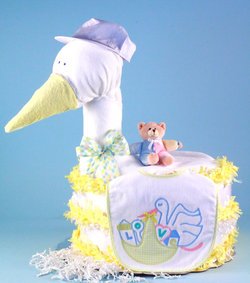 Image of Baby Shower Stork Diaper Cake