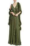 Image of Badgley Mischka EG3614 - Feather Wrap A-Line Dress