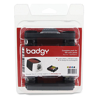 Image of Badgy originální páska do tiskárny karet CBGP0001C barevná Badgy + 100ks karet pro potisktyp 100 200 CZ ID 503085