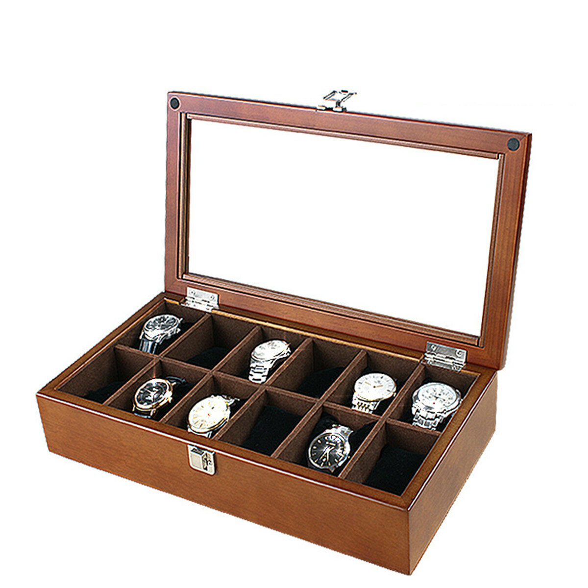 Image of Bakeey 12 Slots Wooden Watch Jewellery Display Storage Box