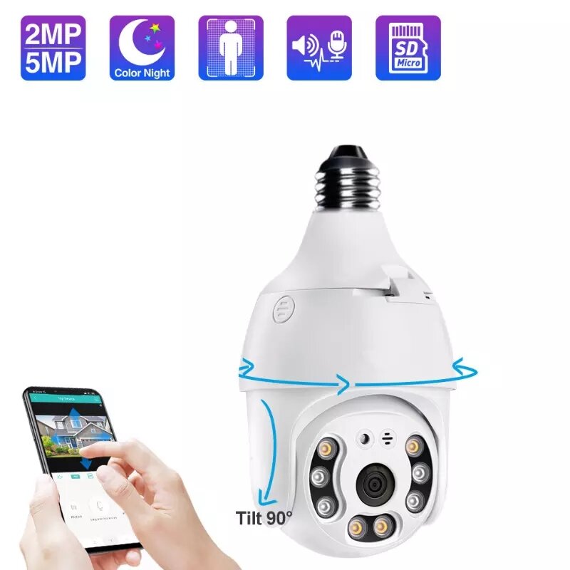 Image of Bakeey 2MP Tuya E27 Bulb Lamp IP Camera 1080P WiFi Wireless Auto Tracking Baby Monitor Night Vision PTZ Speed Dome Video
