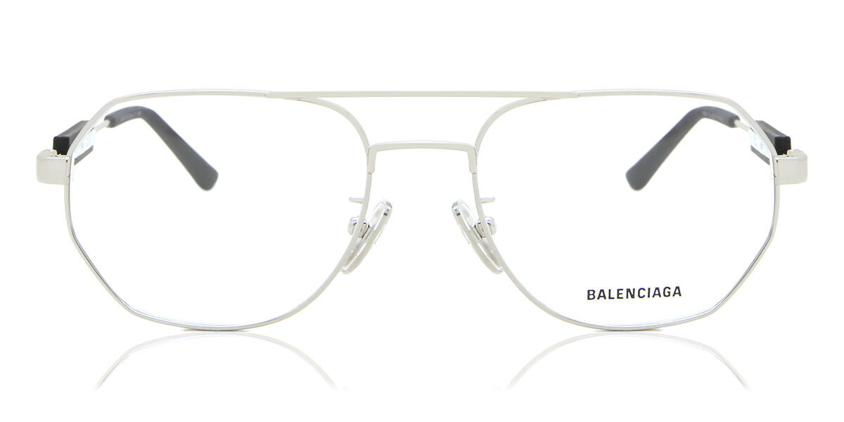 Image of Balenciaga BB0117O 002 Óculos de Grau Prata Masculino PRT