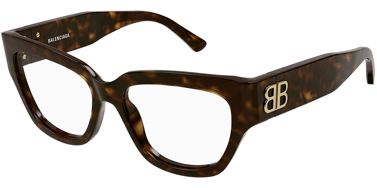 Image of Balenciaga BB0326O Asian Fit 002 53 Tortoiseshell Damskie Okulary Korekcyjne PL