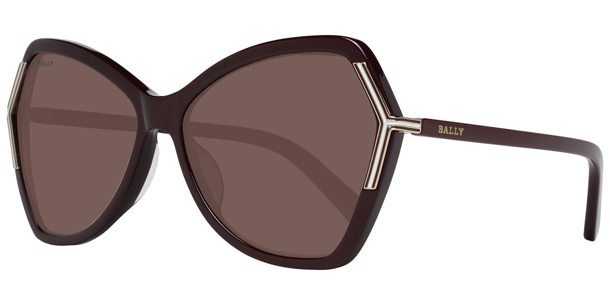 Image of Bally BY0036H 69T 60 Lunettes De Soleil Femme Bordeaux FR