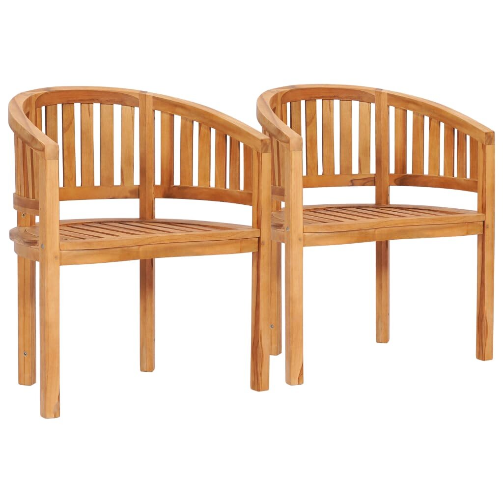 Image of Banana Chairs 2 pcs Solid Teak Wood