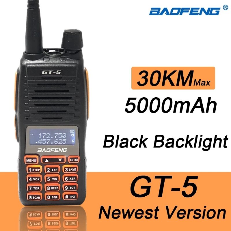 Image of Baofeng GT-5 10W Walkie Talkie Two Way Ham Radio Flash Light Dual PTT HF Transceiver 30KM Long Range Portable Radios Upg