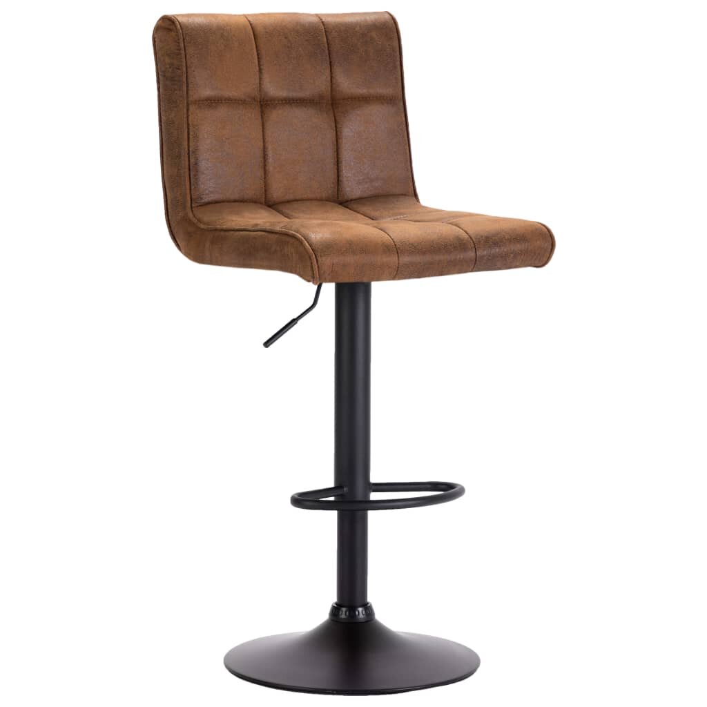 Image of Bar Stool Brown Faux Suede Leather
