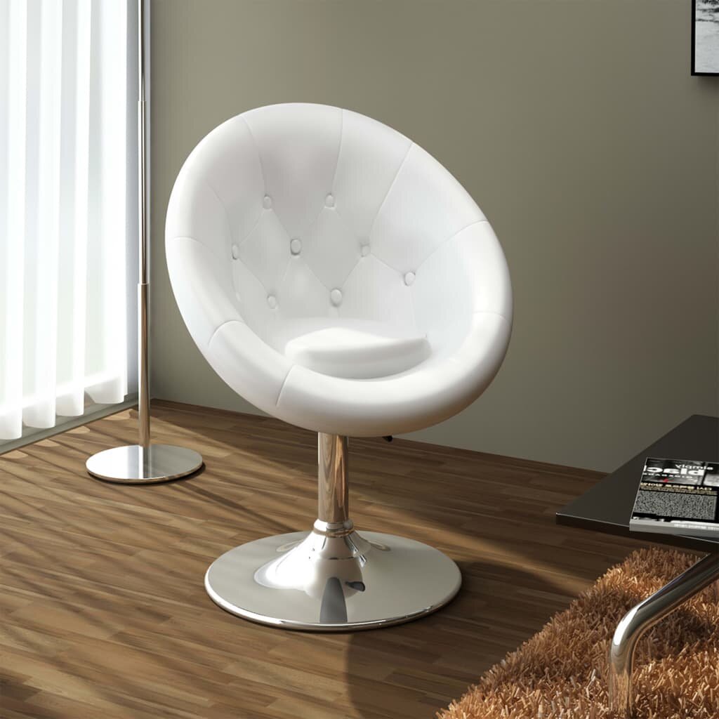 Image of Bar Stool White Faux Leather