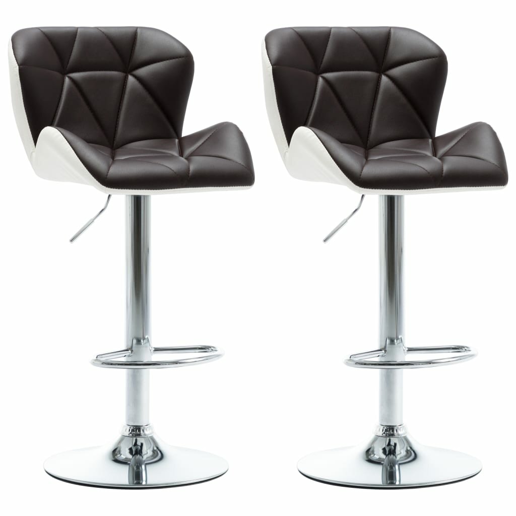 Image of Bar Stools 2 pcs Brown Faux Leather