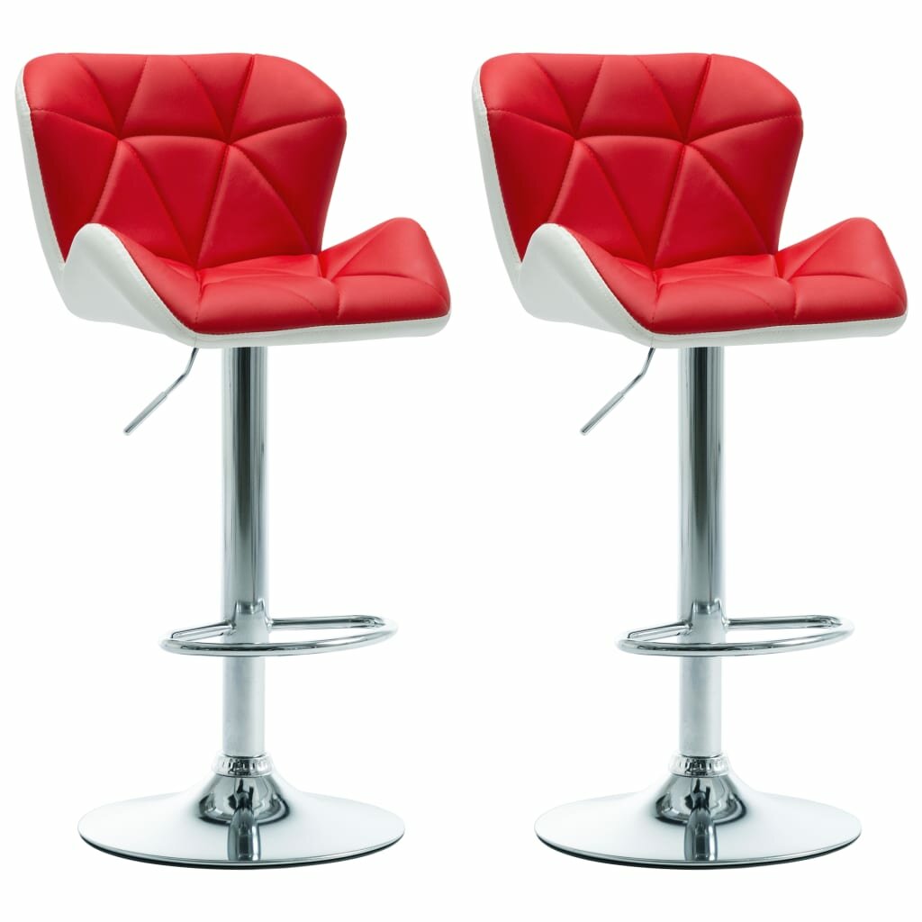 Image of Bar Stools 2 pcs Red Faux Leather