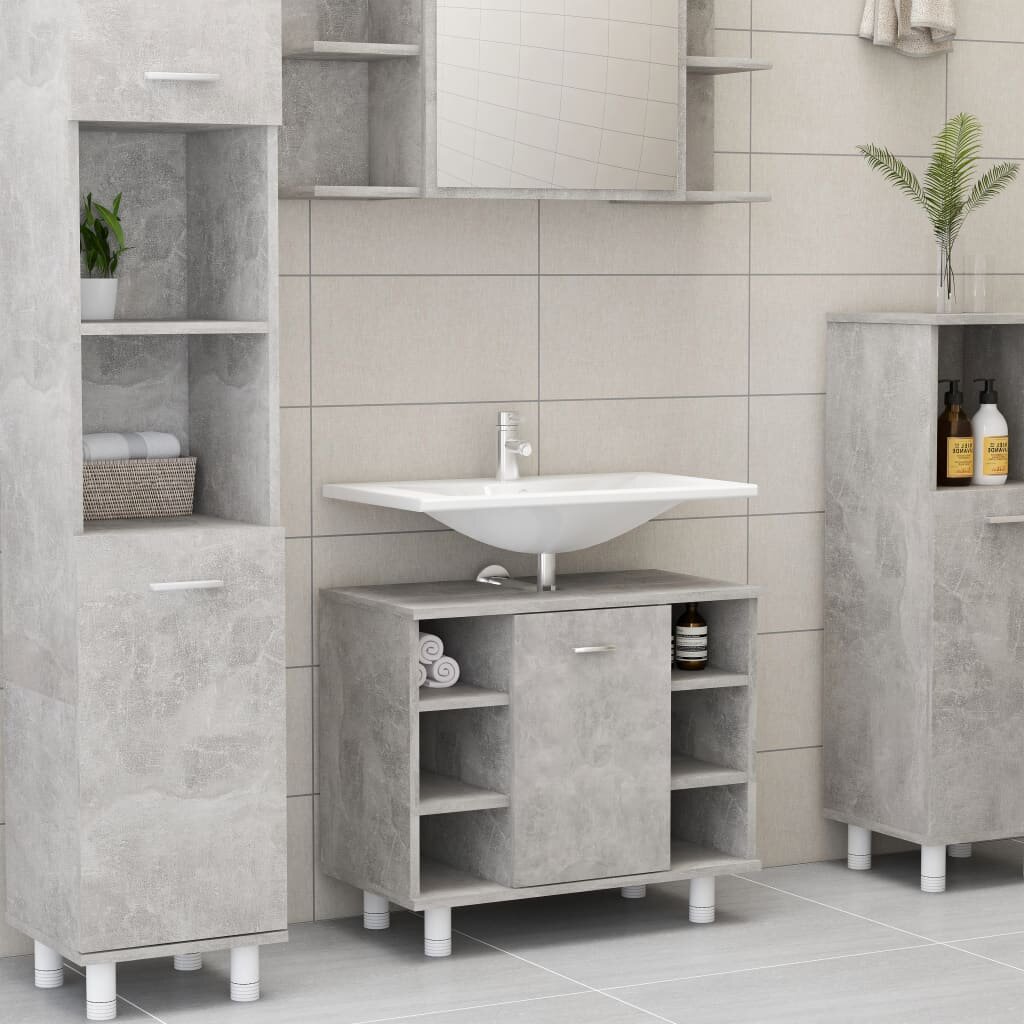 Image of Bathroom Cabinet Concrete Gray 236"x126"x211" Chipboard