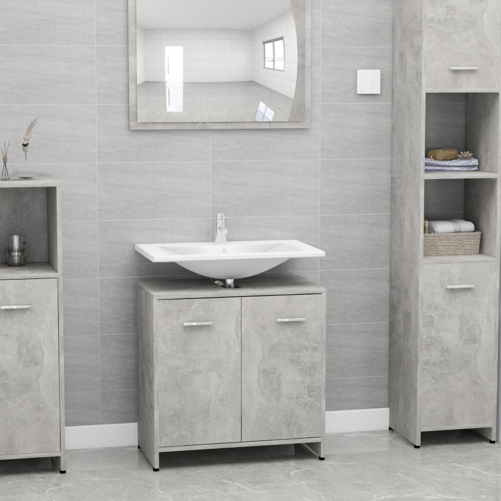 Image of Bathroom Cabinet Concrete Gray 236"x13"x228" Chipboard