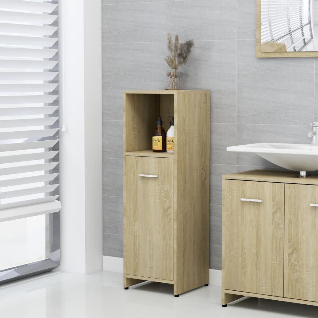 Image of Bathroom Cabinet Sonoma Oak 118"x118"x374" Chipboard