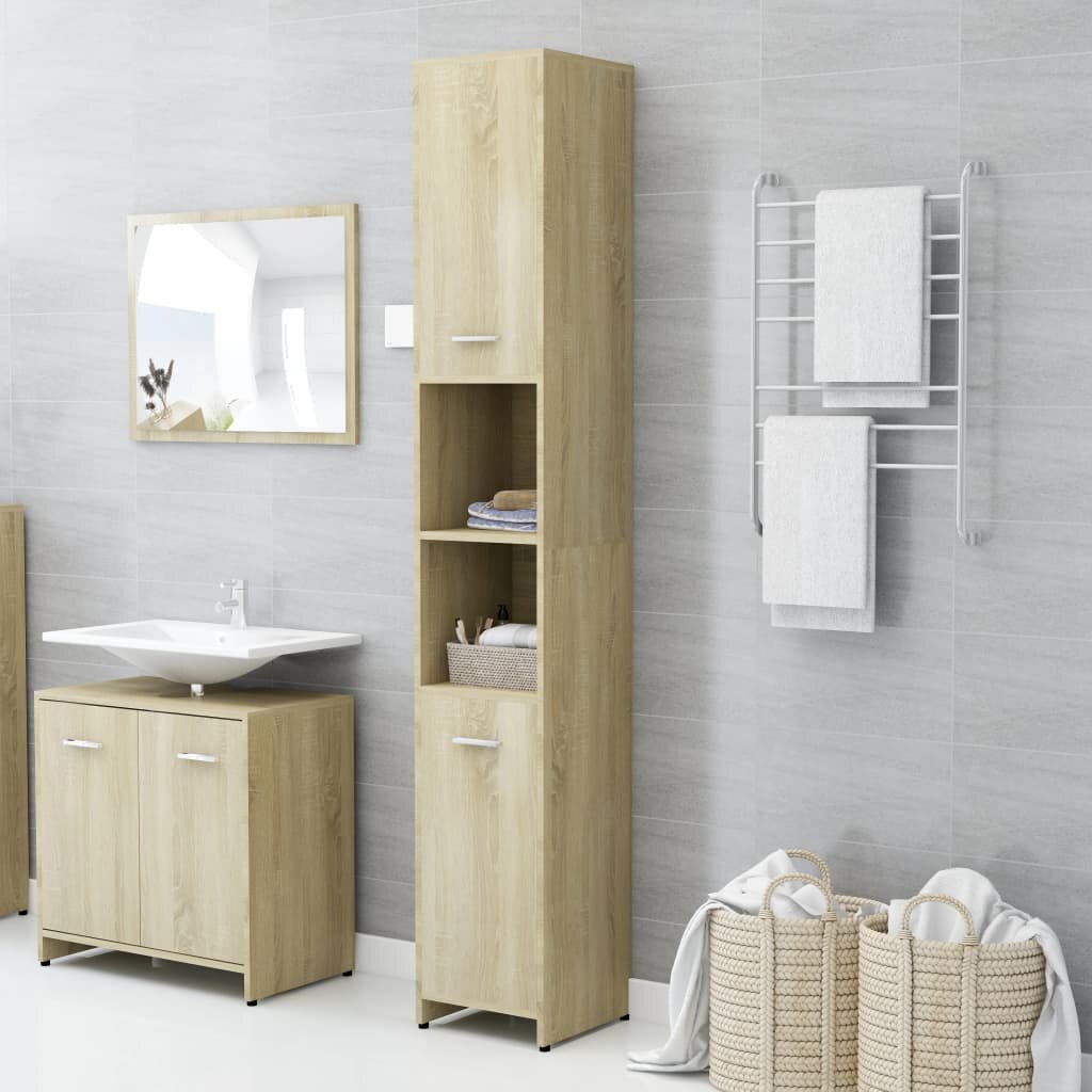 Image of Bathroom Cabinet Sonoma Oak 118"x118"x722" Chipboard