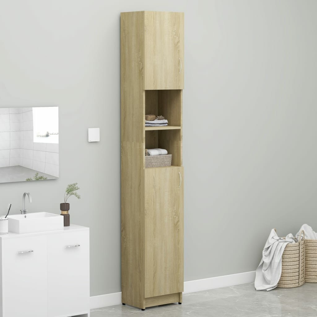 Image of Bathroom Cabinet Sonoma Oak 126"x10"x748" Chipboard