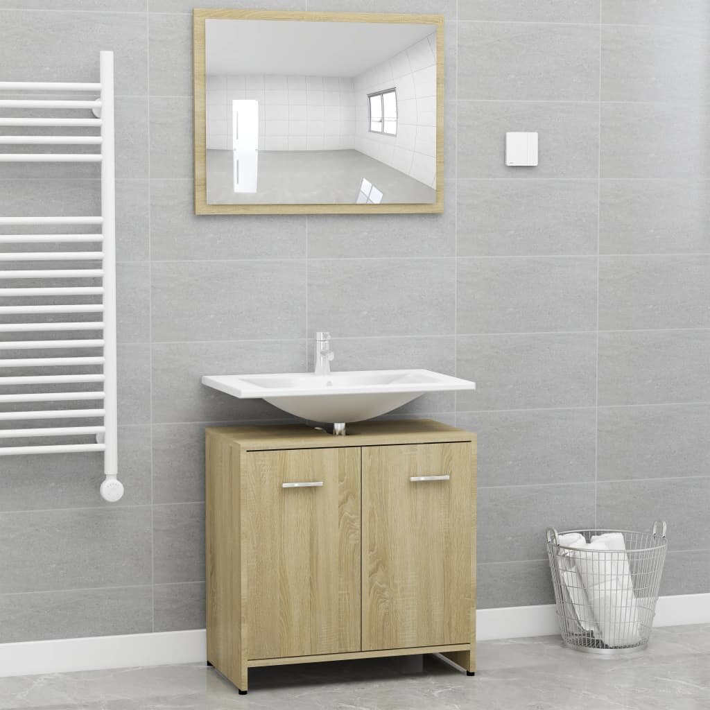 Image of Bathroom Furniture Set Sonoma Oak Chipboard