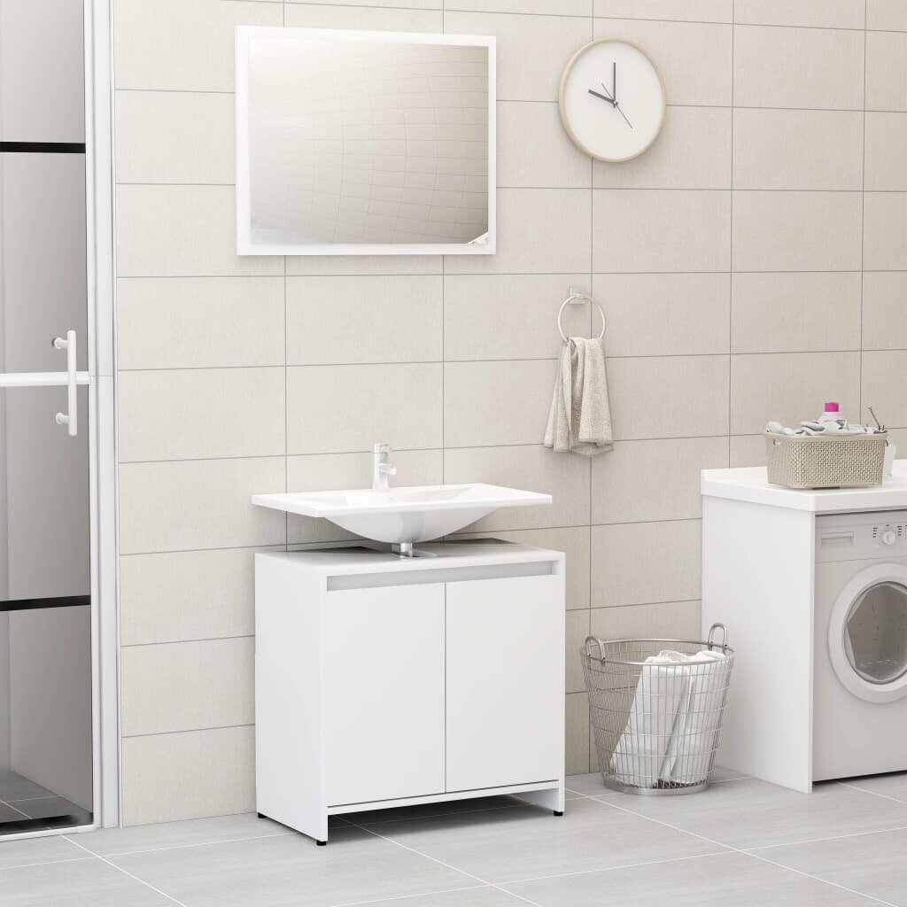 Image of Bathroom Furniture Set White Chipboard