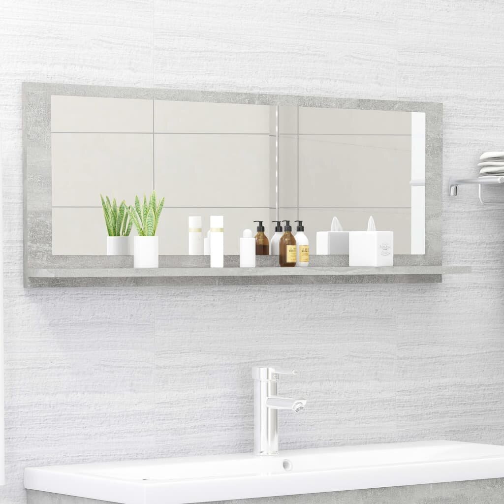 Image of Bathroom Mirror Concrete Gray 394"x41"x146" Chipboard