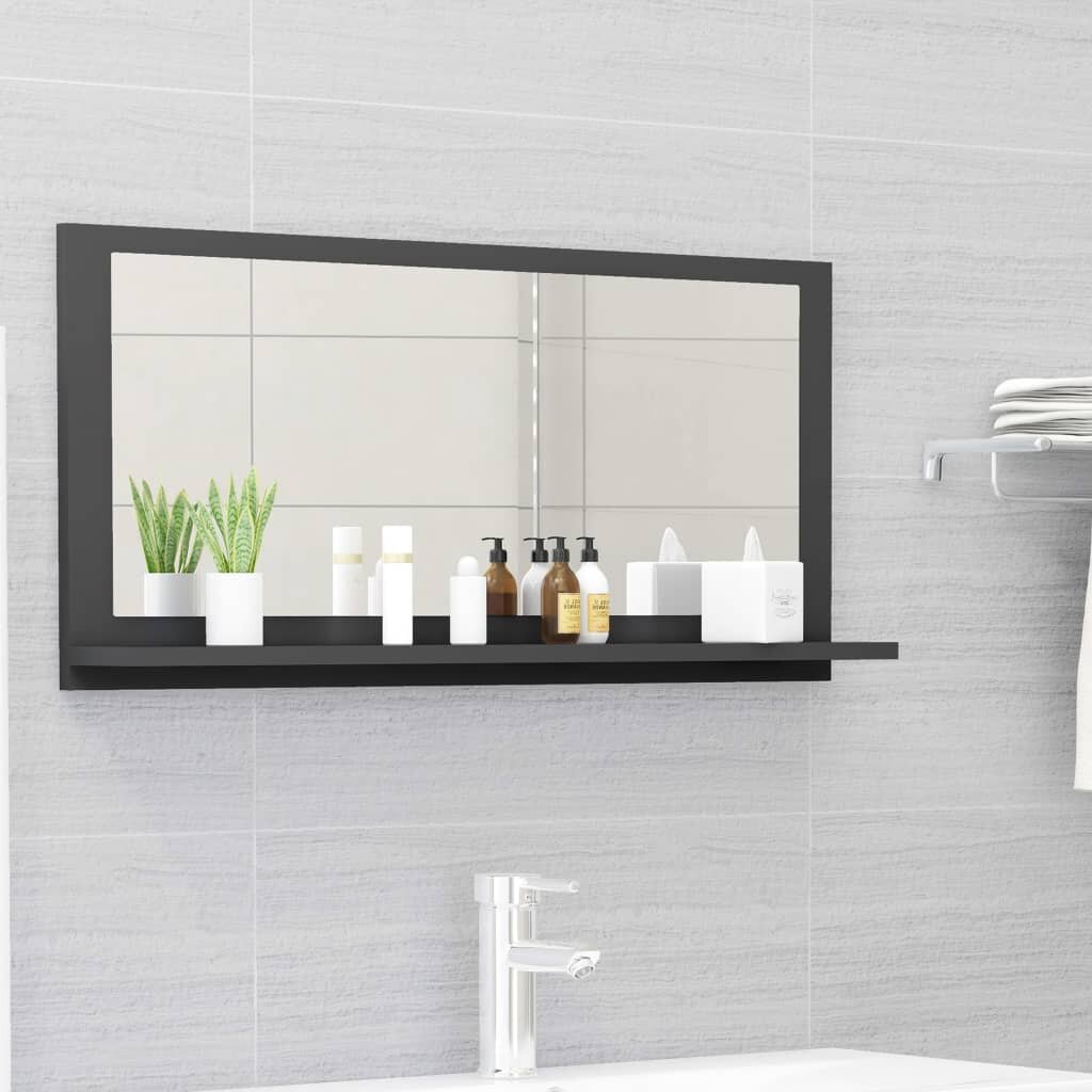 Image of Bathroom Mirror Gray 315"x41"x146" Chipboard