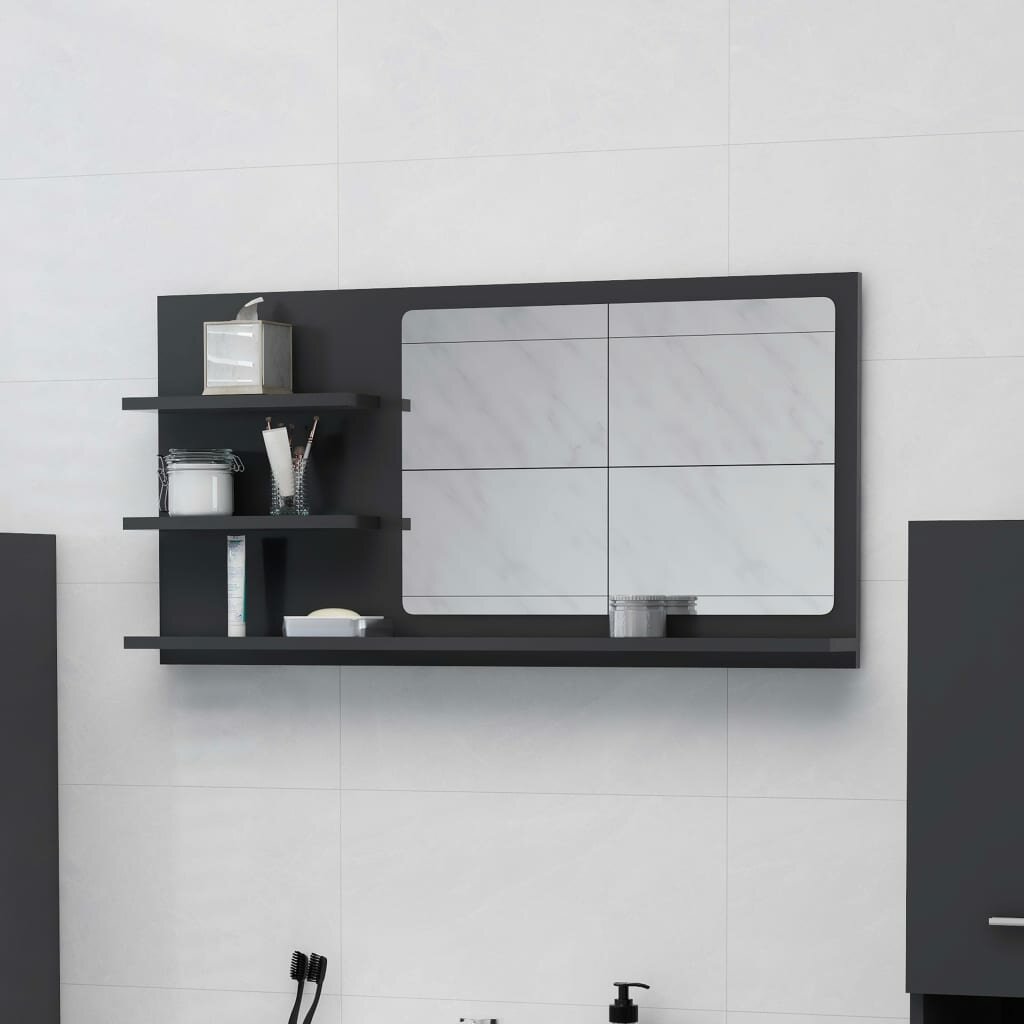 Image of Bathroom Mirror Gray 354"x41"x177" Chipboard