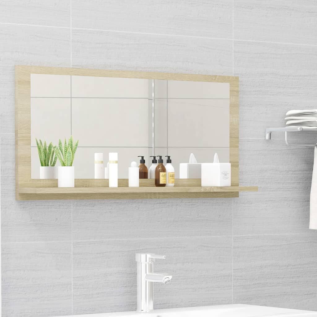 Image of Bathroom Mirror Sonoma Oak 315"x41"x146" Chipboard