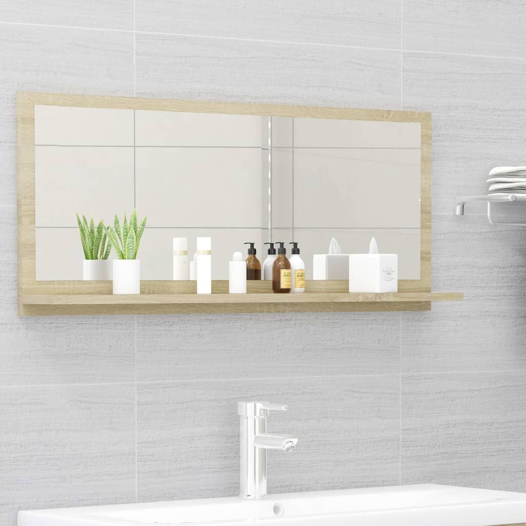 Image of Bathroom Mirror Sonoma Oak 354"x41"x146" Chipboard