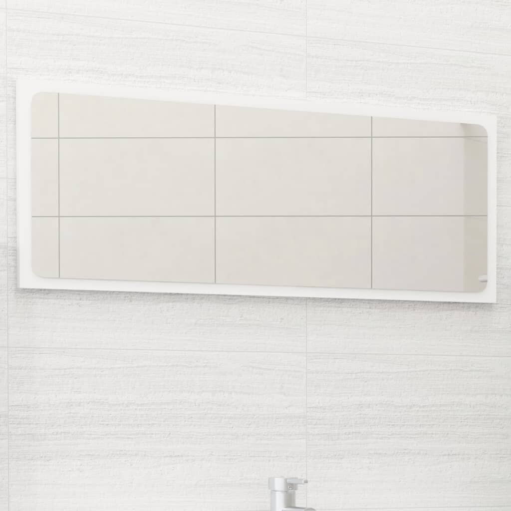 Image of Bathroom Mirror White 354"x06"x146" Chipboard