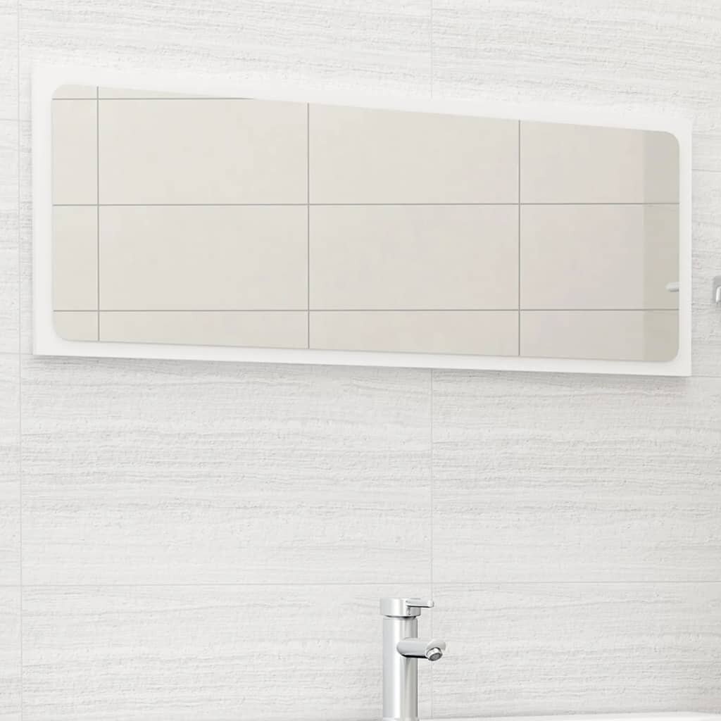 Image of Bathroom Mirror White 394"x06"x146" Chipboard