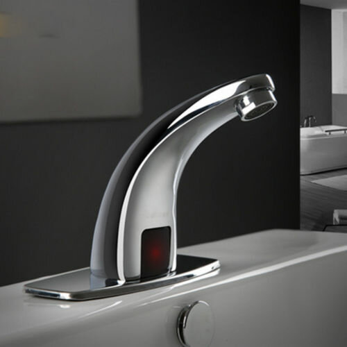 Image of Bathroom Sink Mixers Sensor Tap Chrome Brass Automatic Hands Free Infrared Basin Faucet