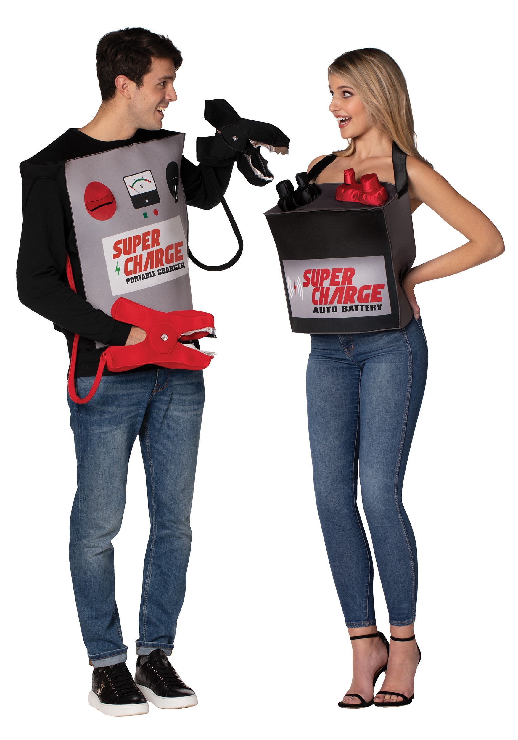 Image of Battery & Jumper Cables Adult Couple's Costume | Couples costumes for Halloween ID MO6377-ST